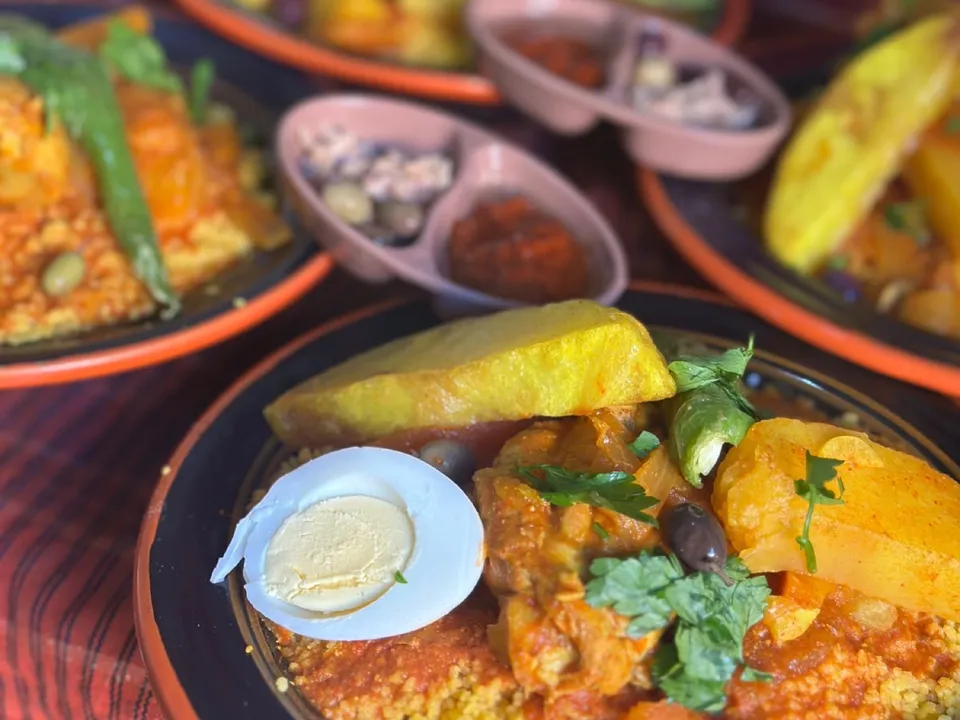 Plates of Tunisian couscous